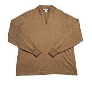 🤎✨ Linea‎ Uomo Wool Blend Quarter Zip Pullover Sweater Large ✨🤎